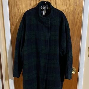 NWT J.Crew Boucle City Coat Black Watch Plaid